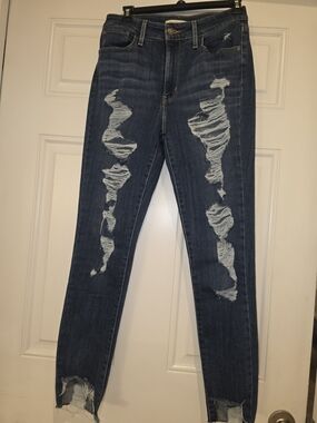 Levi's Dark Blue Ripped Skinny Jeans